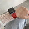 탑 럭셔리 나일론 스트랩 시계 iWatch 2 3 5 4 se 6 남성과 여성 시계 밴드 44mm 40mm 42mm 38mm 링크 체인 팔찌 벨트 국제 컬렉션 스포츠 루프 팔찌