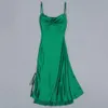 Summer Women Sexy Fashion Green Satin Party Dress Elegant Celebrity Prom Cocktail Bodycon 210527