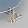 Andywen 925 Sterling Silver Cross Drop Earring Zircon Pave CZ Crystal Luxury Women Smycken Piercing Ohrringe Pendiente 210608