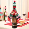 Newchristmas Mini Hat Scarf Set Dekoracja butelki wina Święty Claus Claus Xmas Cartoon Elk Elk Butted Scali Butelki piwo Dekor LLE9090