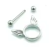 High Quality Fashion Metal 2 Color Torus and Wing Nipple Rings For Women Body Jewelry