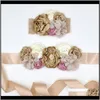 Capelli Aessories Baby, Bambini Maternità Pizzo Fasce per neonate Fascia in vita in raso abbinata Fiore in chiffon vintage Cintura da donna Cintura da sposa