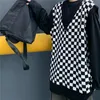 하라주쿠 체크 무늬 여성 스웨터 느슨한 BF 스타일 streetwear 일본 조끼 가을 겨울 냄새 맡은 Femme Hiver Tops 19062 210415