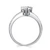 2CT verharde hartvorm verbluffende diamant ring voor vrouwen engagement platina 950 sieraden semi mount