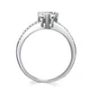 2Ct pavé en forme de coeur superbe bague en diamant pour femme fiançailles platine 950 bijoux semi-montage