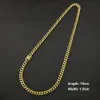 Titanium Steel smycken sätter 24k guldfylld pläterad högpolerad kubansk länkhalsband armband för mens hiphop trottoarkedja 8mm15473695
