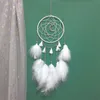 LED à la main Moon Light Dream Catcher Plumes Voiture Maison Tenture Décoration Ornement Cadeau Dreamcatcher Wind Chime 10 Couleurs LLA10426