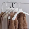 50pcs Clothes Hanger For Coats Garment And Fur Cloth Holders Thick Wide Shoulder White Plastic Storage Racks Hangers &