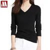 Kobiety Dziewczęta Bawełniana Koszulka Solidna Z Długim Rękawem Casual Tee Plus Size Undershirt Atacado Roupas Femininas Lady Ubrania Trójniki Topy 210720