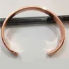 Pure Copper Magnet Energy Health Open Bangle Plated Gold Color Simple Bracelet Bio Healthy Healing Bracelet Q0719