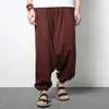 Erkek pantolon M-2XL !!! Çin tarzı bahar ve yaz katı renk gevşek artı boyutu pantolon Curviplanar rahat harem