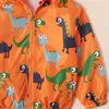 Spring and Autumn Cute Dinosaur Print Hooded Jacket For Boys Kids Boy Jackets & Coats for Clothes 210528