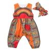 Jumpsuits Småbarn Kids Jumpsuit Baby Girl Outfits Summer kläder African Print ärmlös Romper Suit For Girls Children Clothing1728609