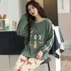 BZEL Damskie Piżamy Zestawy Plus Size Femme Nighty Casual Homewear Loungewear Bawełna Bawełniana Bawełna Kreskówka V-Neck Pijama Piżamy M-3XL 210708