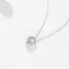 Naszyjniki wiszące 100% S925 Srebrne koło motyla Naszyjnik Austriacki Kryształ dla kobiet dziewczyna zaręczynowy Prezent Prezent Fine Jewelry