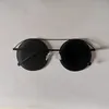 Runde Sonnenbrille 0285 Schwarz Grau Spiegelglas Mode Sonnenbrille für Damen Herren Gafa de Sol mit Box286g