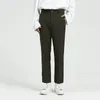 IEFB Vêtements pour hommes Summer Korean Fashion Pure Black Slim Fit Casual British Suit Pantalon Petit Pantalon à jambe droite Mâle 9Y5799 210524