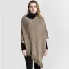 Scarves 2022 Design Winter Warm Solid Ponchos And Capes For Women Oversized Shawls Wraps Cashmere Pashmina Female Bufanda