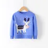 Toddler Girl Boy Ugly Christmas Sweater Little Kids Cotton Kids Double Layer Knitted Deer Pullover Sweater Winter Warm Clothing Y1024