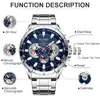 CURREN Orologi Creativo Quadrante Grande Orologi da Uomo Top Brand di Lusso Blu Orologio da Polso al Quarzo da Uomo Cronografo Orologio Relogio Masculino 210517