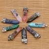 Naturstein 7 Chakra Charms Pfeilspitzenform Pendel Anhänger Rosenquarz Heilender Reiki-Kristall für DIY Halsketten Schmuck 16x57mm