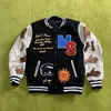 Мужские куртки READYMADE Denim Tears Varsity Бейсбольная куртка Мужчины Женщины Пальто Рукава Вышивка Остров