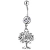 YYJFF D0028 Bowknot Clear Belly Navel Stud