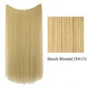 22 26 pouces Boucle Droite Micro Anneau Extensions de Cheveux Synthétique Haute Température Soie Trame 17 Couleurs FL015