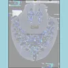 Серьги Ожерелье Ювелирные Изделия Наборы Высококачественные Кристалл Choker Заявление Серьги Установите Rhinestone Свадебный подарок Для Женщин Невесительные PM Promate Drop