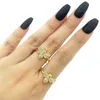 New Dign Iced Out Bling bee ring 18K Gold Plated Diamond Women bague bijoux