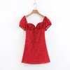 Vintage Boho Boże Narodzenie Kobiety Sukienka Plaża Elegancka Mini Krótki Seksowny Czerwony Przypadkowy Party Vestidos Koreański Suknie Mody