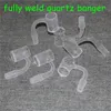 Smoking Accessories luxury sandblasted fully weld quartz banger OD 25mm with 14mm male 90° for glass bong dab rigs dabber wax tools