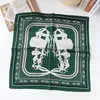 スモールスクエアハイジャブネックスカーフ女性100％本物のシルクスカーフプリントバンダナ女性Foulard Poncho Lady Ralps