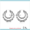 Boucles d'oreilles Jewelryarrival Personnalisé Surdimensionné Cercle Bambou Joint Or Boucle D'oreille Hoop Hie Drop Livraison 2021 Gus1N