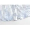 [Deat] lente mode tops single-breasted printing tie dye lange turn-down kraag losse vrouwen shirt 13d054 210527