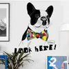 Rolig hundklubb Vinly Wall Stickers Diy Animal Självhäftande väggstickers för tonåringar Barnrum Heminredning Estetisk Dekaler Affisch 211112