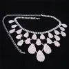 Örhängen halsband kristall droppe neclace rhinestone bröllop brud smycken set mode