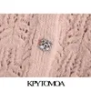 여자 달콤한 패션 bejeweled 버튼 니트 조끼 스웨터 빈티지 민소매 여성 양복 조끼 세련된 탑 210416