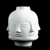 Face Shape Designs Ceramic Vase Porcelain decoration home corridor vases for flowers White Tools 210623