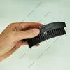 Brosse incurvée à 360 ondes pour cheveux et barbe, MOQ 100 pièces, bonne qualité, LOGO personnalisé, manche en bois noir, brosses moyennement dures pour hommes, moustaches, toilettage de moustache