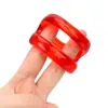 Masaje Anillos para el pene Anillos para el pene Silicona Doble dispositivo de castidad masculina Retraso Eyaculación Juego para adultos Juguetes sexy para hombres Productos elásticos para adultos