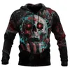 Erkek Hoodies Sweatshirt Sweatshirt 3D Baskı Korku Kafatası Sokak Giyim Harajuku Kazak Hip Hop Ceket Erkekler Kadın Terozlu Büyük Boy Hoodi