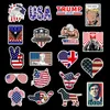 50Pcs-Pack patriotic July 4th America Sticker Waterproof Stickers for Bottle Laptop Car Planner Scrapbooking Phone Macbook Cup Wardrobe Wall Door Organizer Decals