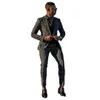 Costumes pour hommes Blazers Smart Fashion Check Mens Tuxedos de mariage sur mesure Un bouton Groom Wear Dîner formel Prom Party Blazer Costumes (veste + pantalon)