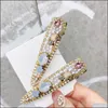 Hårklipp Barrettes smycken S1387 Fashion Colorf Beads Barrette Clip Dukbill Toothed Pin Womens Girls Hairpin Headwear Drop Delivery 2021