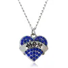 الماس الخوخ القلب قلادة قلادة عيد الأم السنة الجديدة هدية الأسرة حجر الراين مجوهرات المرأة