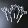 5,5-Zoll-Räucherpfeifen aus Glas, kleiner Tabaklöffel, Werkzeug, Zigarettenhalter, Doppelbrenner, Rohrdurchmesser 10 mm, Rauchbrennrohre für trockene Kräuter SW29