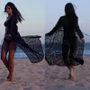 Sexy Sommer Frauen Weiße Blumenspitze Häkeln Kimono Bademode Strickjacke Bikini Cover Up Wrap Beachwear Langes Kleid Sarongs