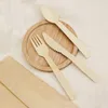 Disposable Dinnerware Bamboo Cutlery Set Include Knife, Fork and Spoon, Biodegradable Tableware