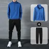 Tracksuits Men Polyester Sweatshirt Sporting Spring Jacket + Pants Casual Men's Track Suit Sportswear Fitness Clothing 210518